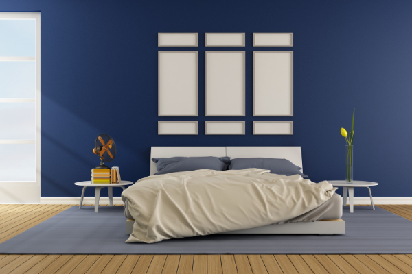 Blue and White Bedroom